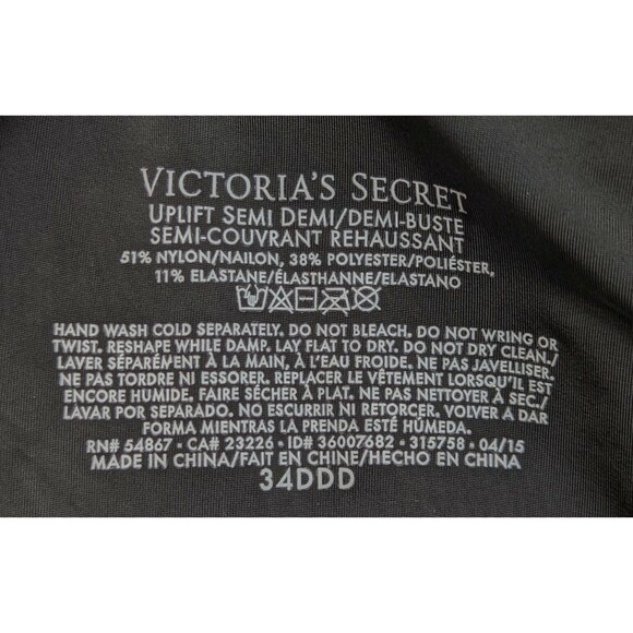 Victoria's Secret Bra Women’s 34DDD Dark Gray Heather Uplift Semi Demi - Picture 6 of 6